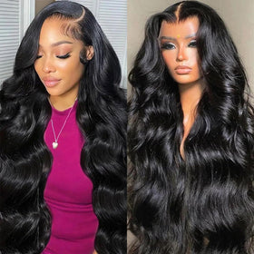 LEHOO 13x6 body wave lace front wig for natural parting and everyday comfort.