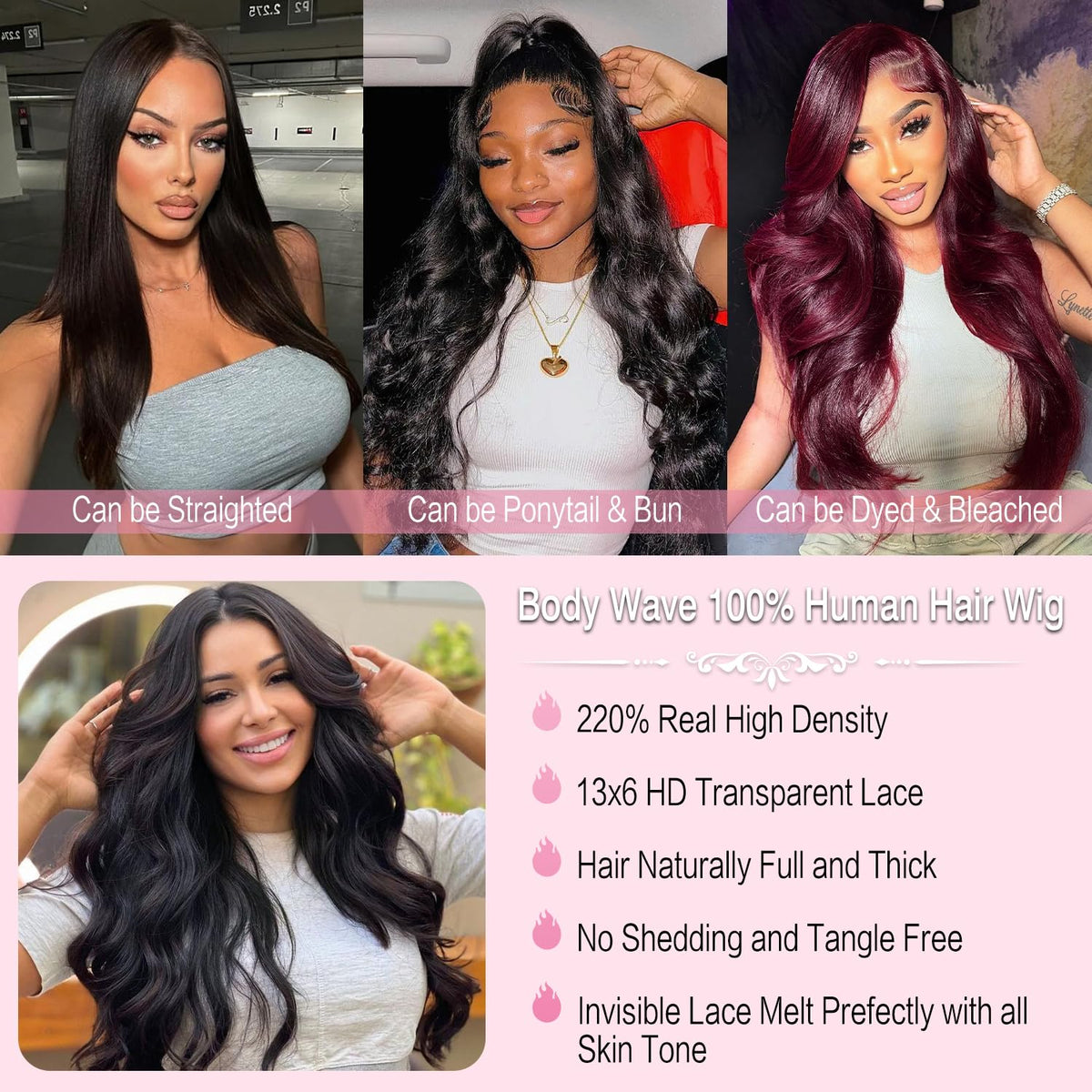 LEHOO virgin Brazilian human hair offers versatile dyeing and styling options.