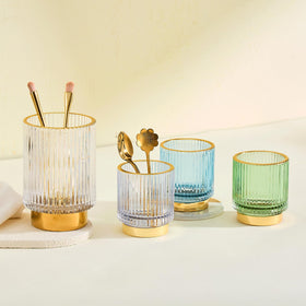 LEICURACE gold metal base detail enhances industrial-chic look.
