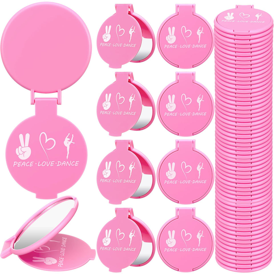 Leinuosen dance mirrors with vibrant pattern for on-the-go touch-ups.