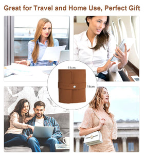 Leipple case with brown leather closure keeps tools secure