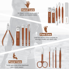 Leipple stainless steel tools laid out for precise trimming and grooming routines