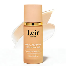 Leir Beauty Foundation bottle showing 4-in-1 SPF 50 design for all day wear