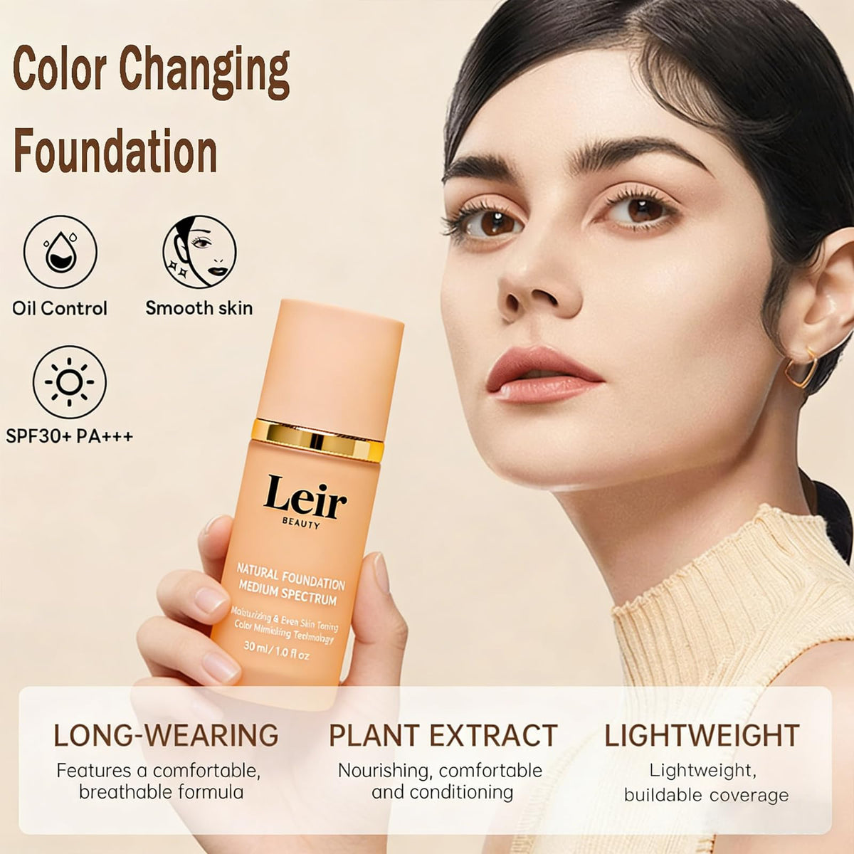 Leir Beauty color changing beads blend to match skin tone instantly