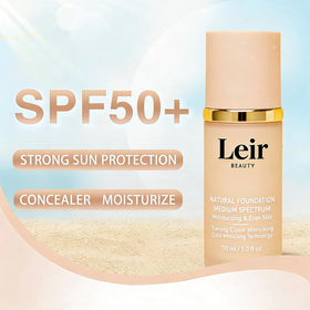 Leir Beauty foundation with SPF 50+ and natural glow on skin