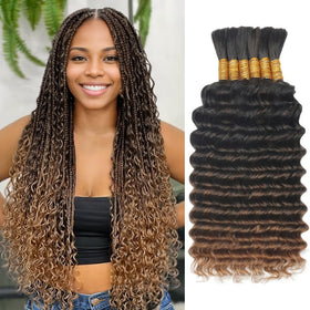 LEISWISS Deep Wave braiding hair in 18-inch six-bundle pack for quick, voluminous braids