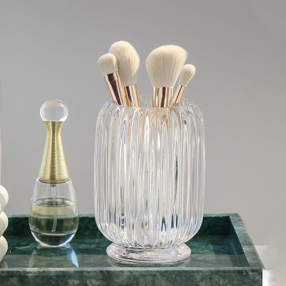 Lejesth clear holder keeps brushes and makeup tools neatly arranged