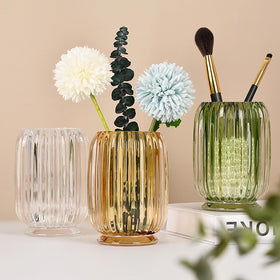 Lejesth glass-striped detail enhances dresser-top organization