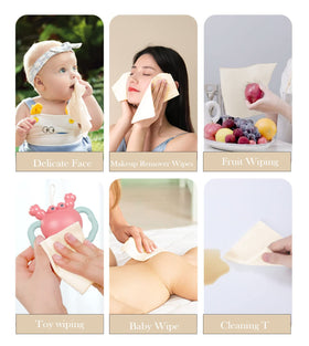 Lekoch Bamboo Dry Wipes dry use for powder touch-ups and oil control