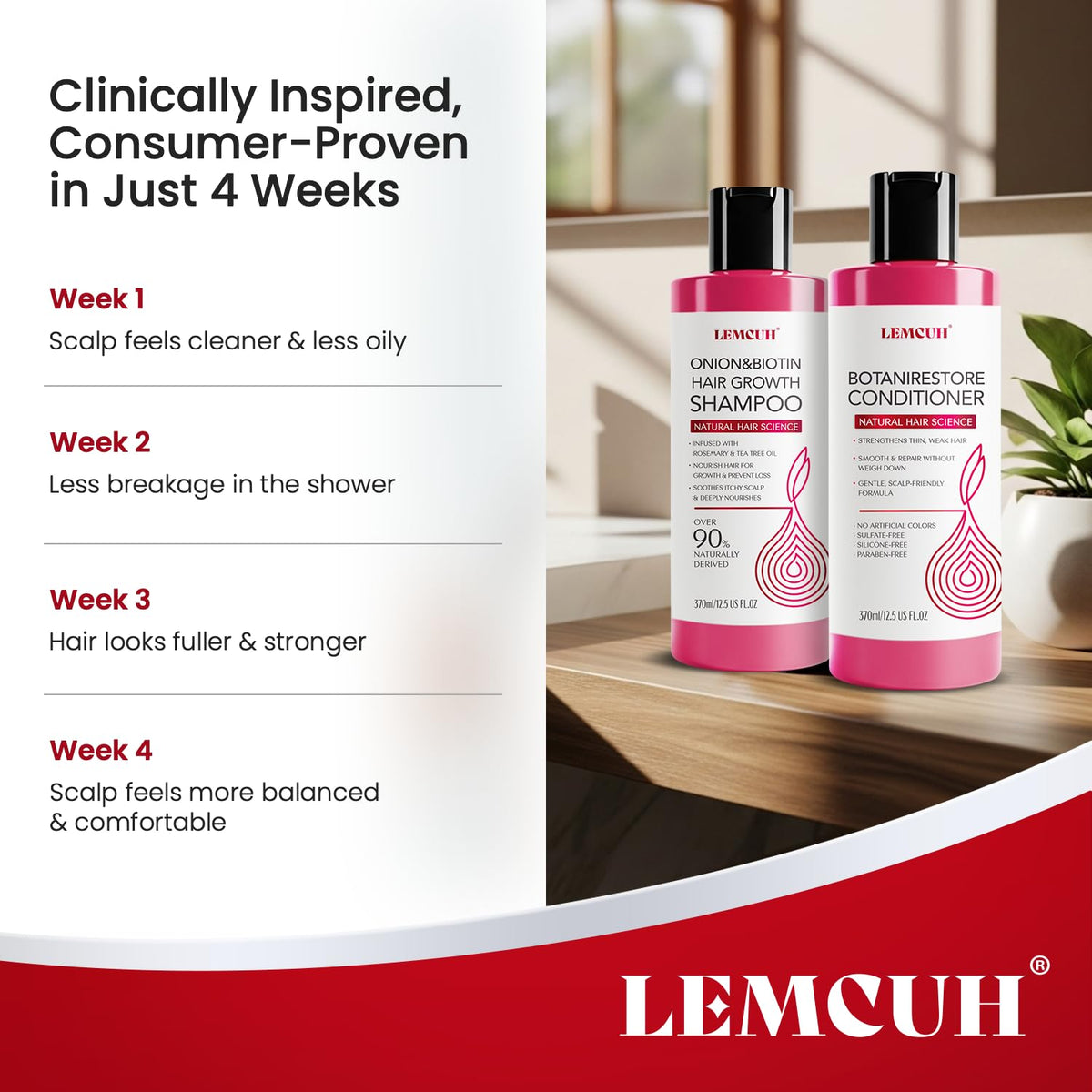 Lemcuh Conditioner texture shot conveys lightweight non-greasy conditioning