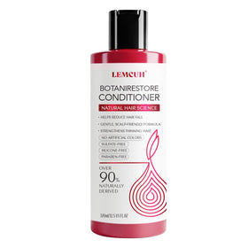 Lemcuh hair conditioner bottle demonstrates lightweight hydration for thinning hair.