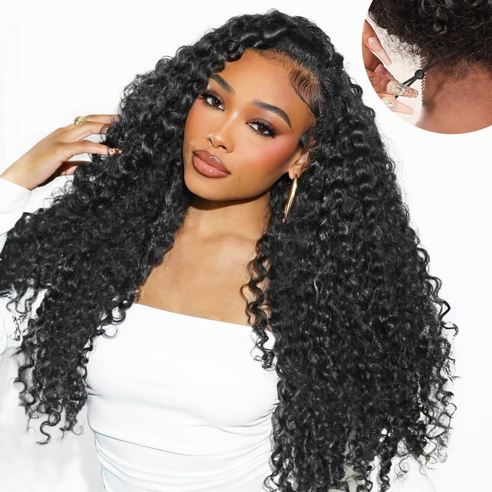 Lemiva 7x5 Deep Wave Wig front view with natural hairline for seamless blending