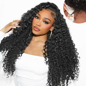 Lemiva 7x5 Deep Wave Wig front view with natural hairline for seamless blending
