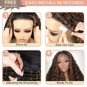 Lemiva drawstring clips secure the wig cap for stability