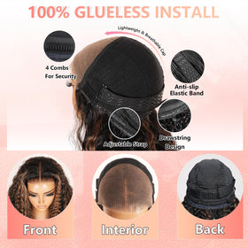 Lemiva ombre balayage deep wave wig with versatile styling