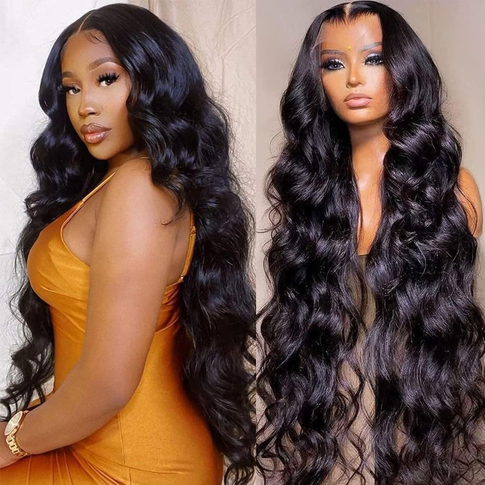 Lemoda 13x6 body wave lace front wig with natural part and full movement