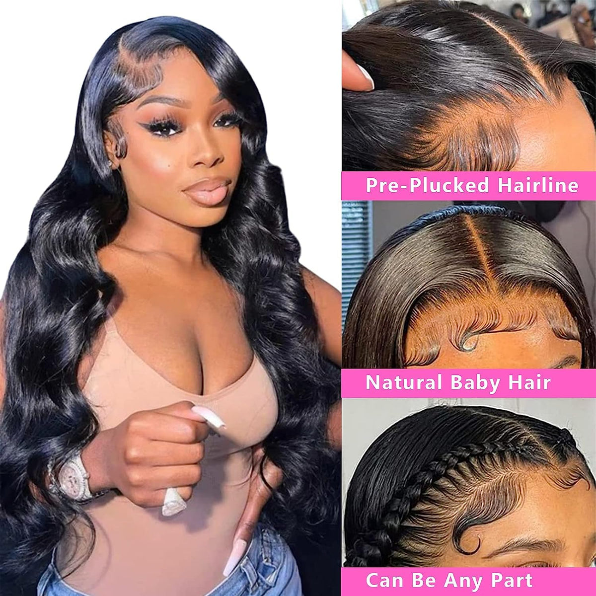 Lemoda 180% density human hair wig for fullness and movement