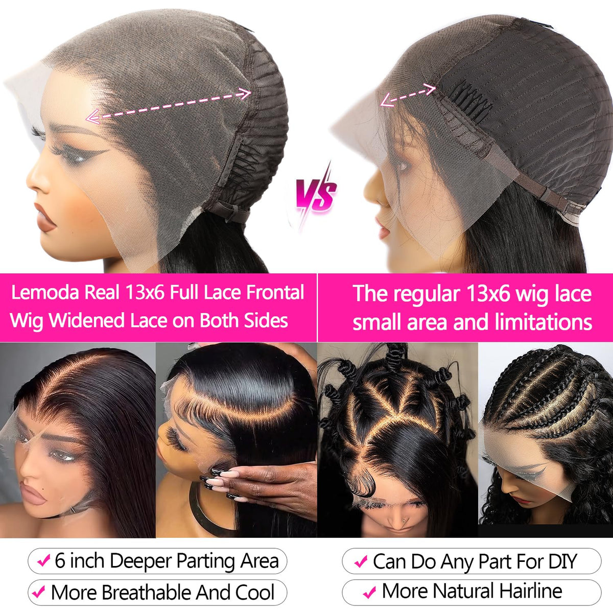 Lemoda 200 density straight wig offers fuller volume for everyday wear