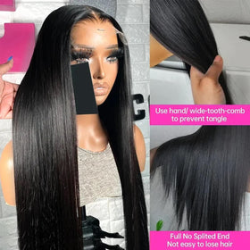 Lemoda HD baby hair detail around the hairline on the 30-inch wig.