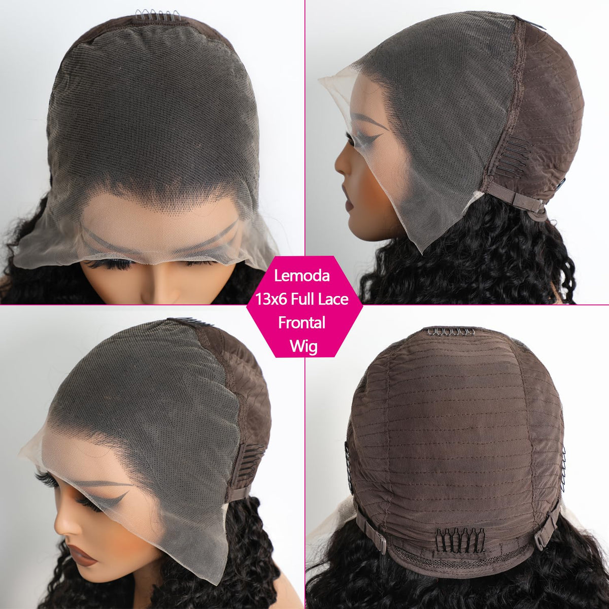 Lemoda Brazilian virgin hair deep wave with 200 density for fuller volume