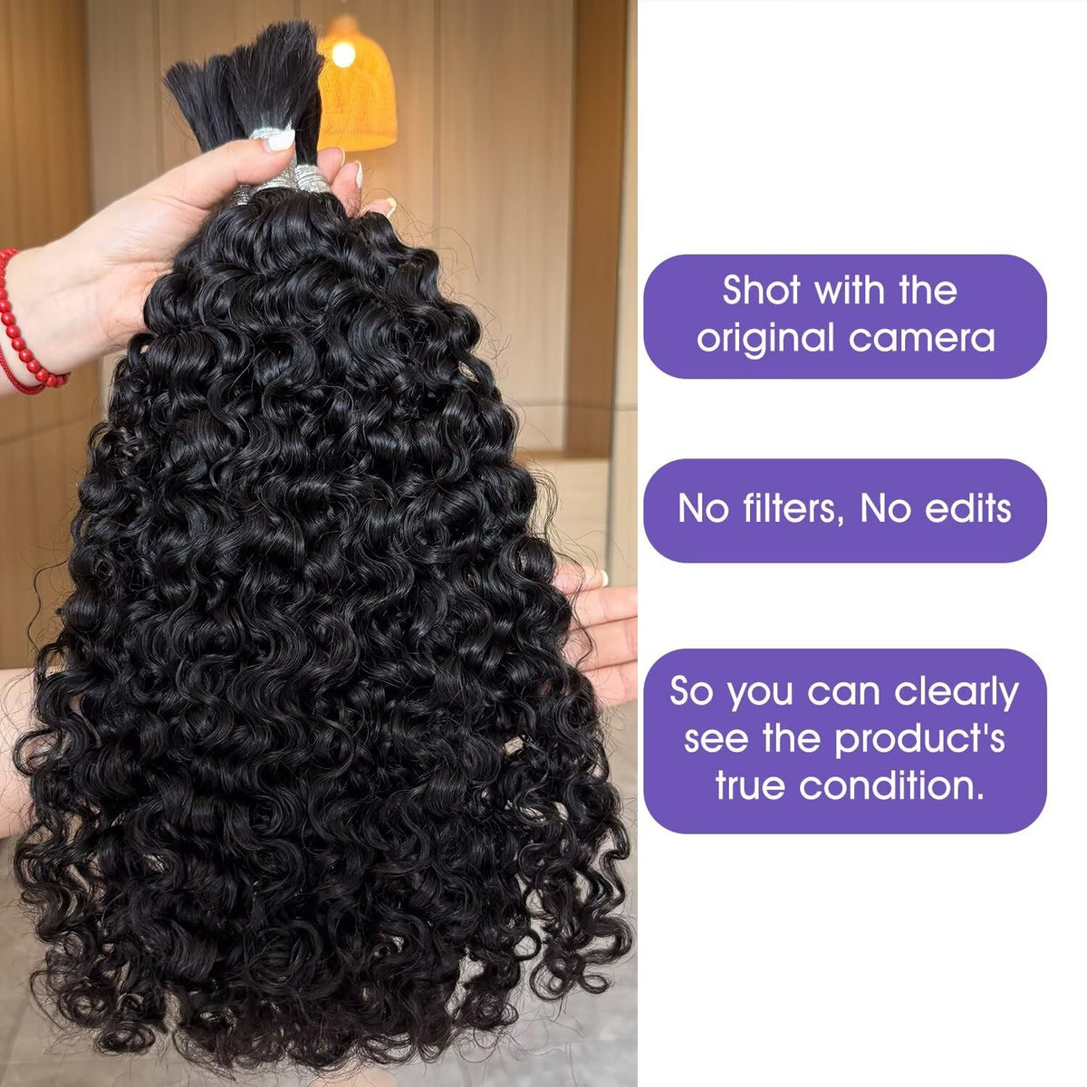 Lemoda Burmese curly hair on model demonstrates versatile knotless braid styling.