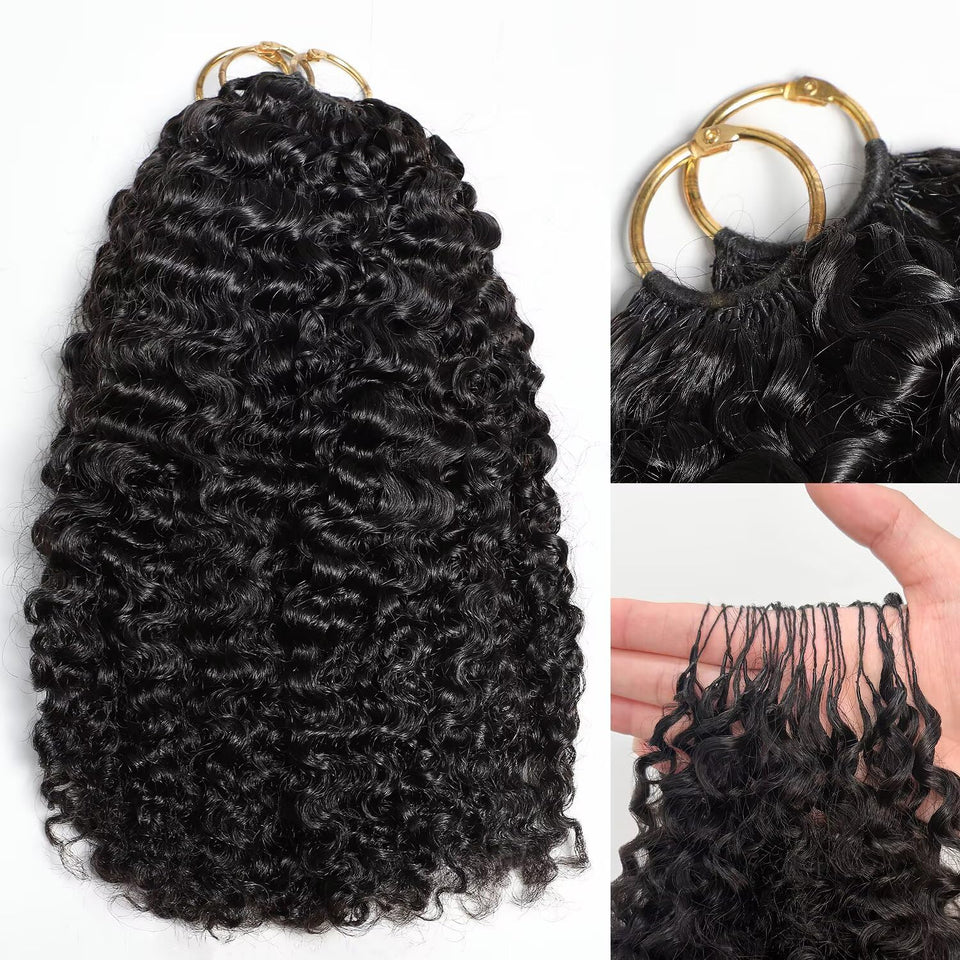 Lemoda Burmese curly feather crochet hair 18in adds natural volume and movement.