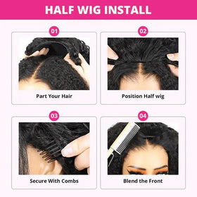 3-in-1 styles allow part, flip over, or ponytail looks with Lemoda wig.