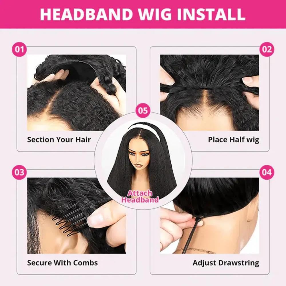 Natural black color blends with most hair shades in Lemoda wig.