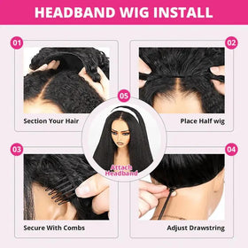 Natural black color blends with most hair shades in Lemoda wig.