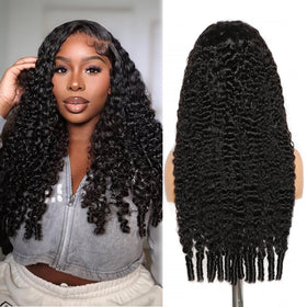 Lemoda Burmese curly wig with full lace front for a natural hairline.