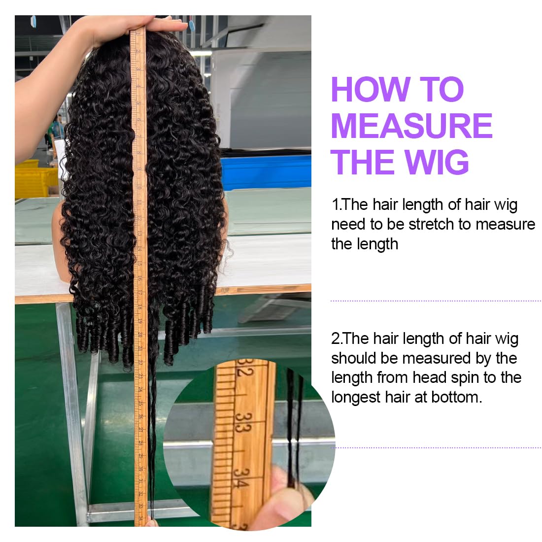 Lemoda Burmese curly wig styled into ponytail with secure hold