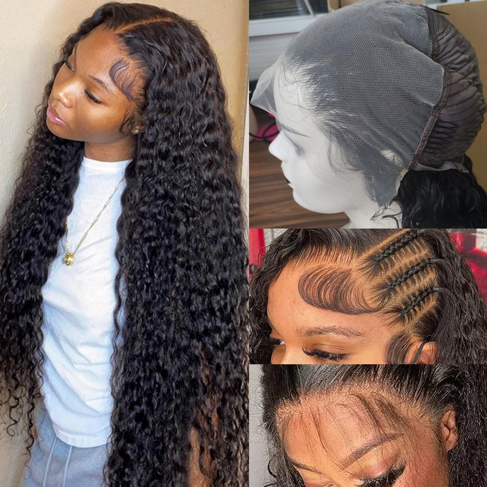 Lemoda Deep Wave 26 inch 13x6 full lace front wig for natural daily style
