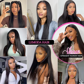 Lemoda easy-care straight hair compatible with light perms and color.