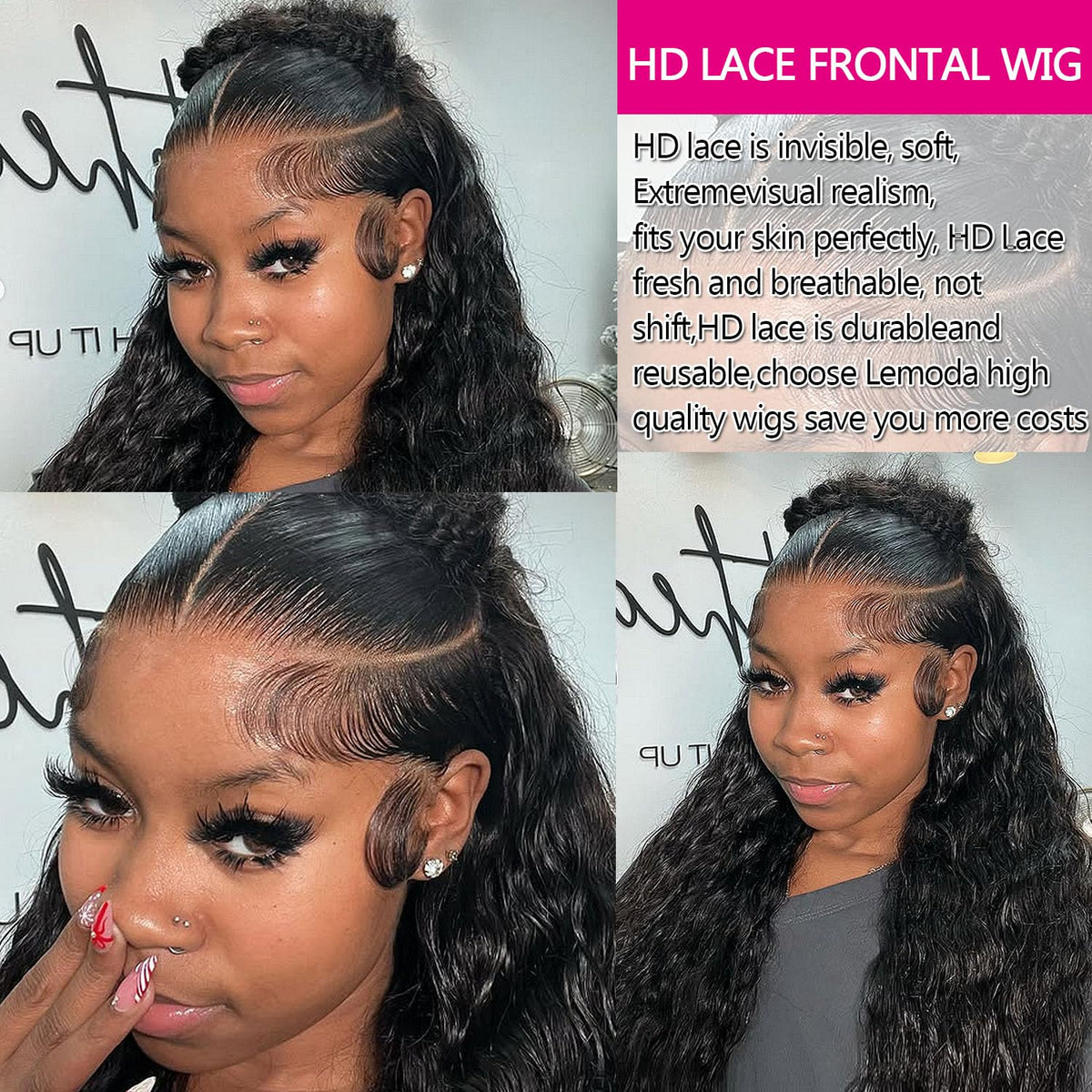 Lemoda HD transparent lace close-up highlighting seamless blend