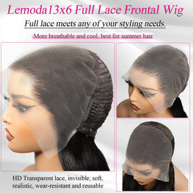 Lemoda Hd transparent lace detail for seamless parting and realism.