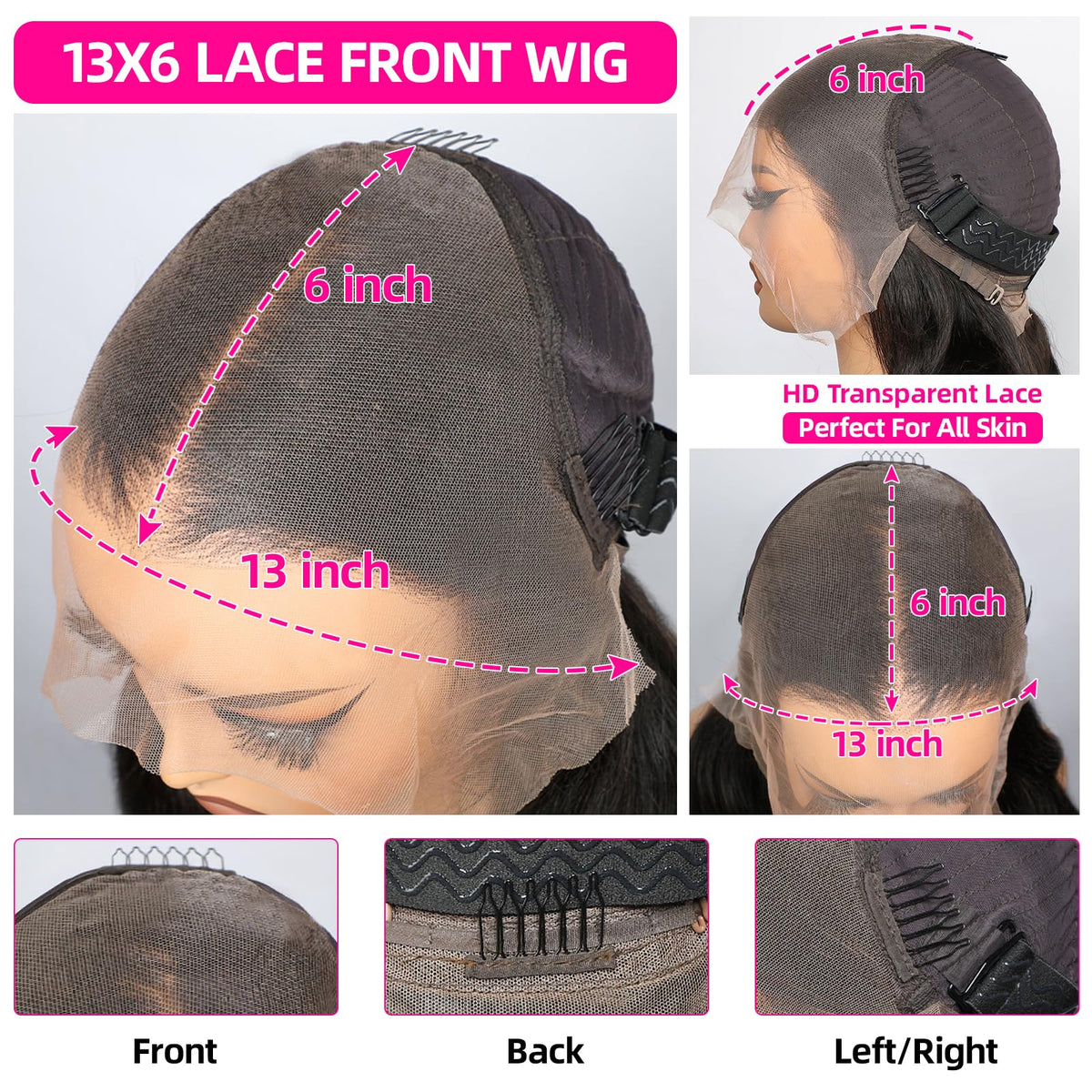 Lemoda HD transparent lace front wig blends with skin for seamless look