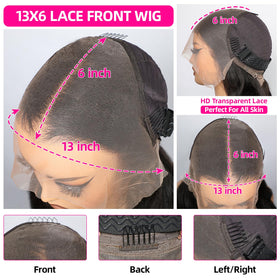 Lemoda HD transparent lace front wig blends with skin for seamless look