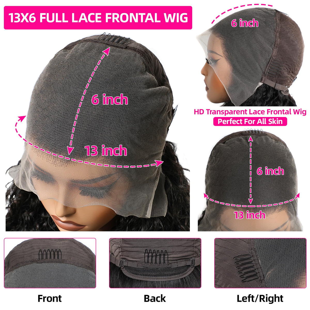 Lemoda HD transparent lace wig closeup highlighting baby hairs and seamless edge