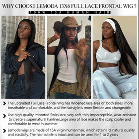 Lemoda wig with four combs and two straps for secure, comfortable fit.