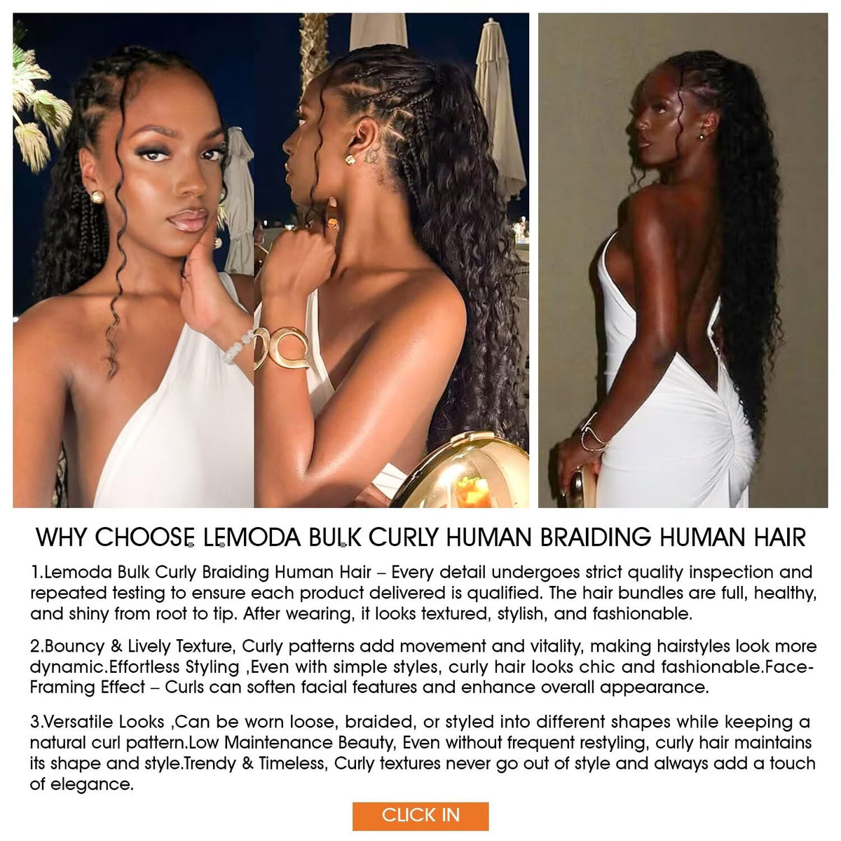 Lemoda silky strands stay tangle-free during braiding sessions.
