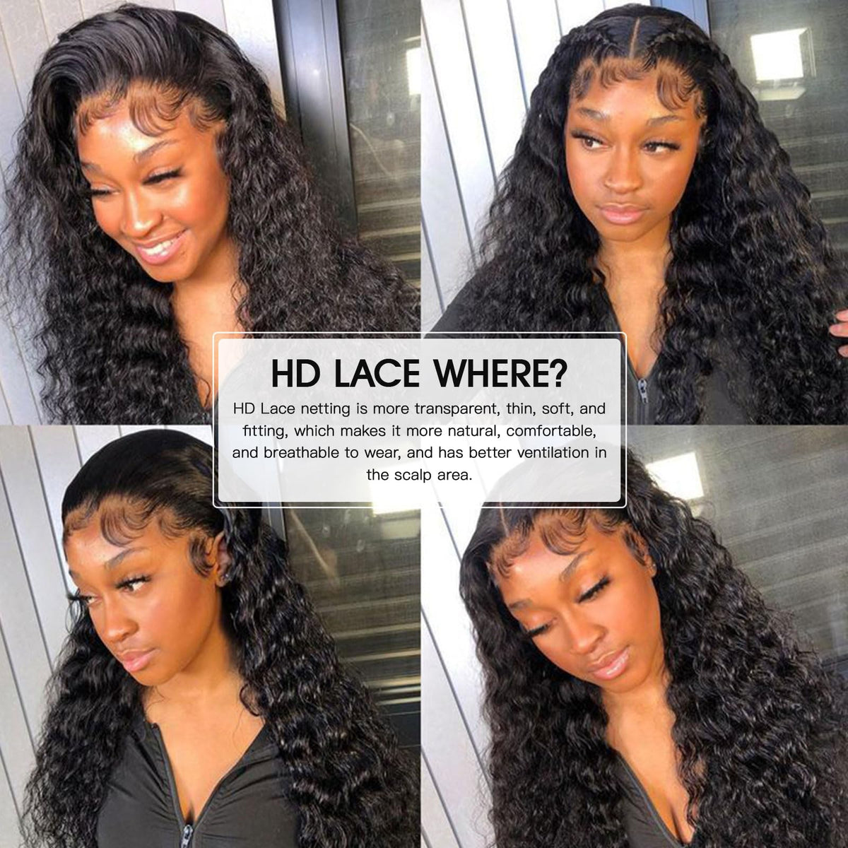Lemoda virgin human hair wig with tiny knots for natural texture