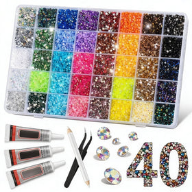 Lemrok 32000Pcs 40-color rhinestones for versatile embellishment.