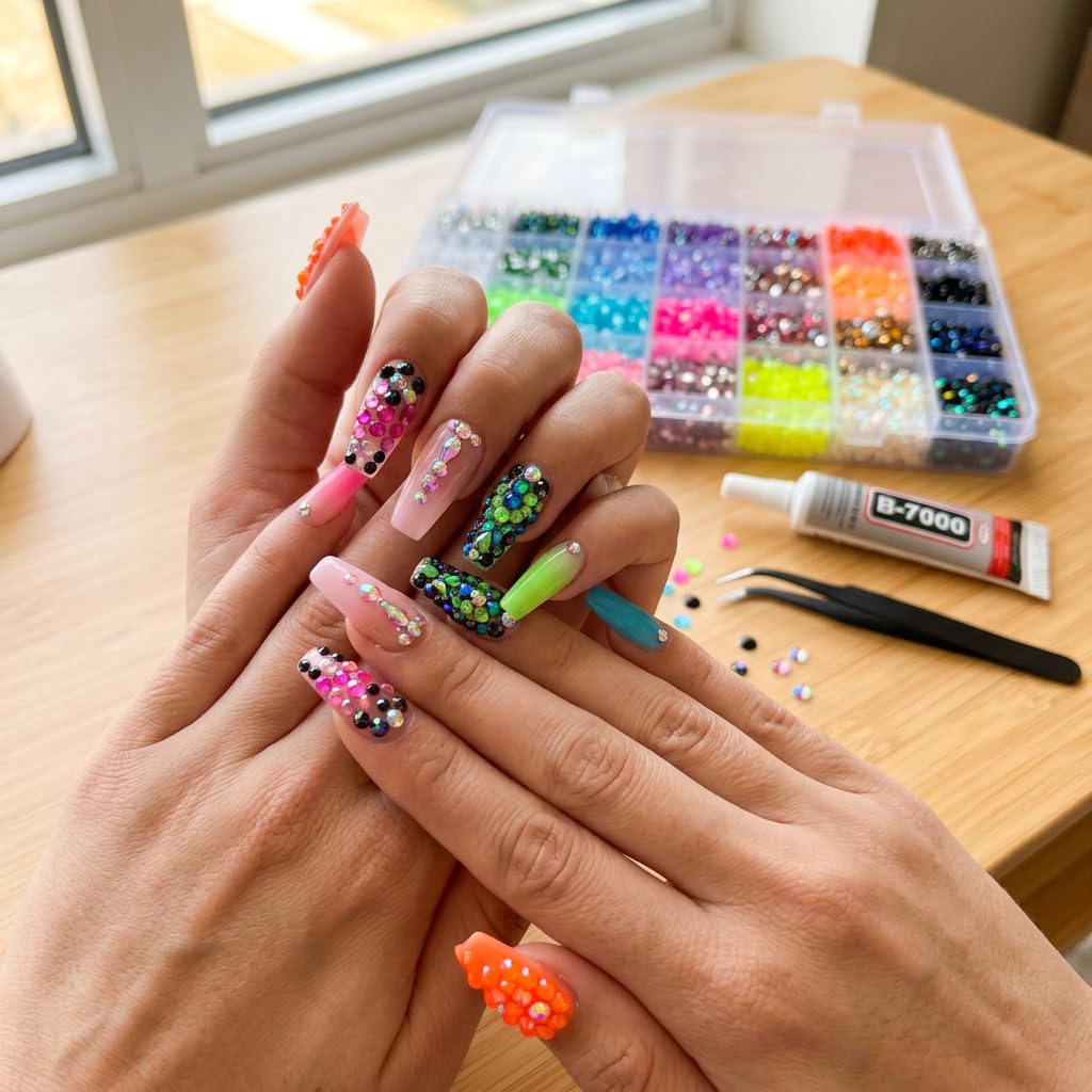 Lemrok cold-apply rhinestones work on fabrics and other surfaces.