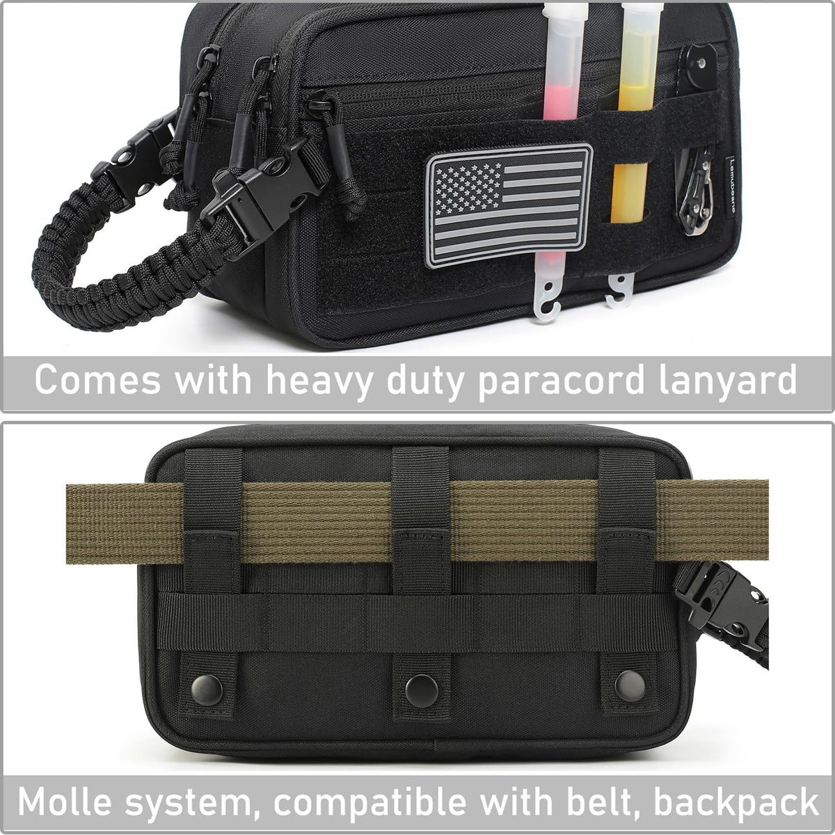 Lemubeane bag middle waterproof compartment protects wet towels on the go.