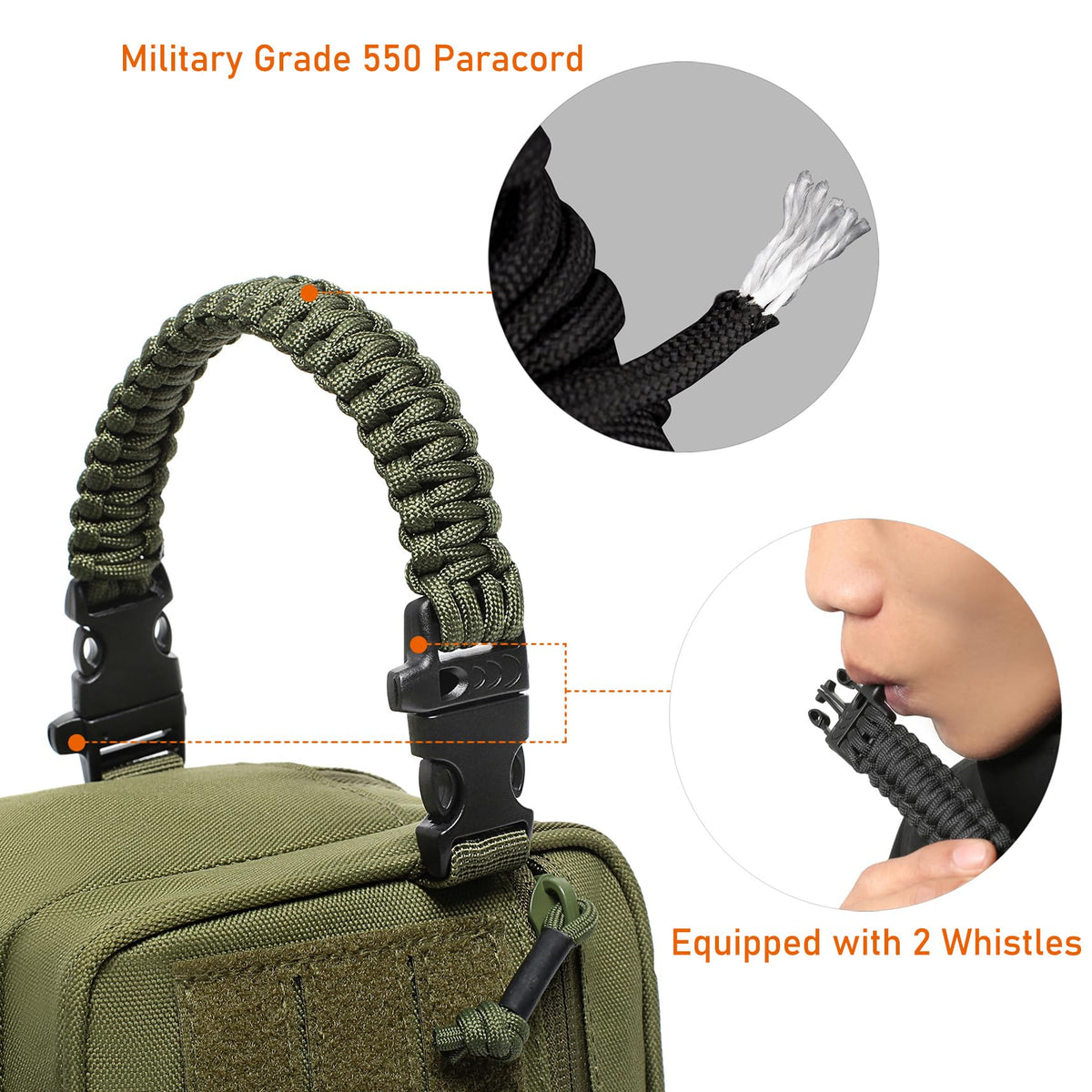 lemubeane tactical toiletry bag od green paracord handle for outdoor use
