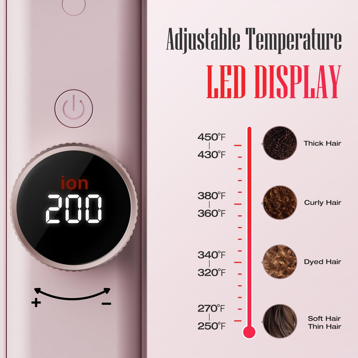 LENA H2 LED display and temperature settings for precise heat control.