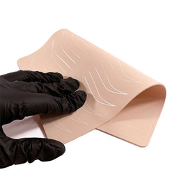 LENCHARM double-sided silicone practice skin, back view ideal for line work practice.