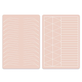 LENCHARM double-sided silicone practice skin, front view designed for versatile brow practice.