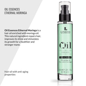 Lendan Moringa Hair Oil pouring action delivers quick hydration and manageability.