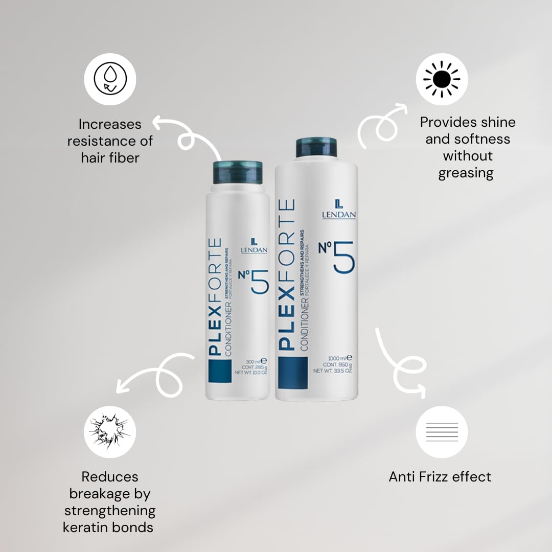 Lendan Plex Forte Intense hair finish close-up showing silky texture
